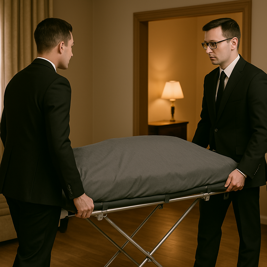 Elhunyt szállítása lakásról – kegyeletteljes elszállítás hivatalos protokoll szerint Elhunyt szállítása lakásról